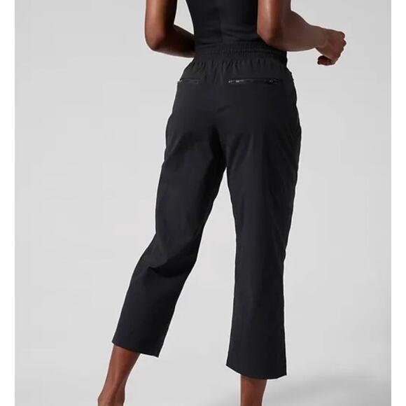 ATHLETA Trekkie Straight Crop Pants Black 10 - Picture 2 of 10